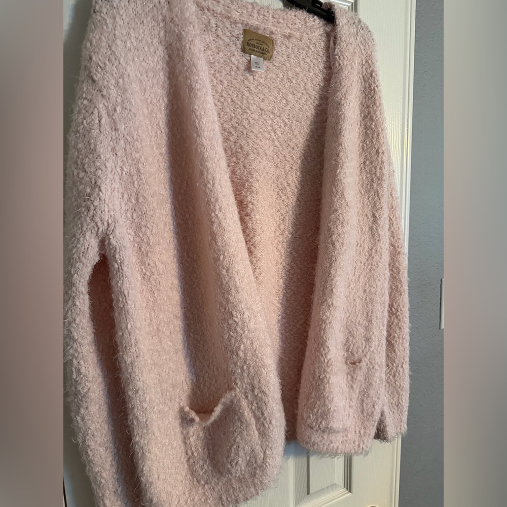 Girl’s Cozy Pink Fuzzy Sweater - Picture 2 of 11
